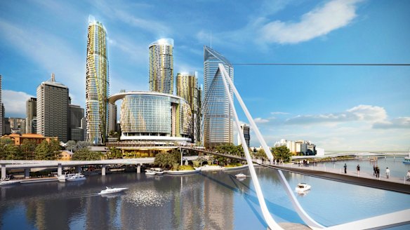 A new pedestrian bridge will link Star's casino complex to South Bank.