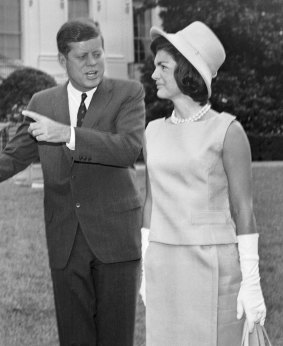 President John F. Kennedy with Jackie Kennedy on the White House lawn in 1962.