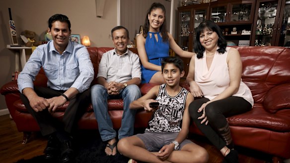 The Delpechitra family on <i>Gogglebox Australia</i>.