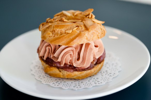 Go-to dish: Chicken liver Paris-Brest with onion jam.