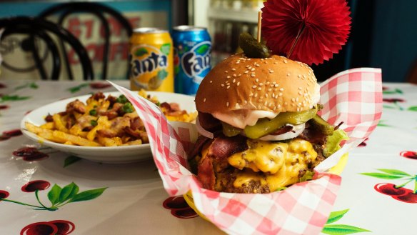 High-fat food like the Heart Attack Fries and Nevada Get Me Wong burger at Sydney's Miss America's would not be encouraged by the diet. Or many diets, for that matter.