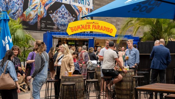 Summer Paradiso pop-up bar by brewery Moon Dog is a stone's throw from major music, arts and sporting venues.