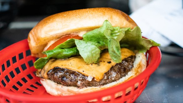 Mary's classic Mary's Burger with oak lettuce and signature sauce.