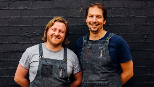 Matt Wilkinson (left) and Steven Rogers open the Pie Shop.