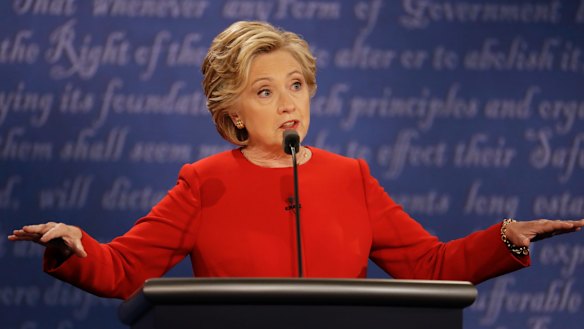 Hillary Clinton. And the background. 