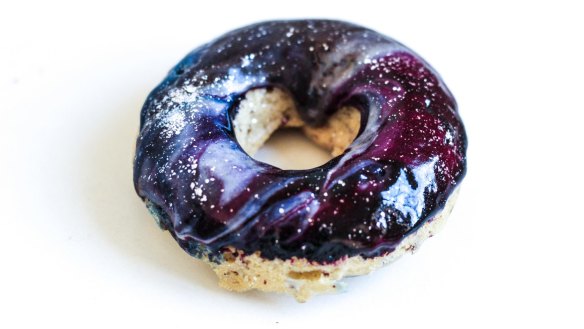 A vegan galaxy doughnut by Sam Murphy (