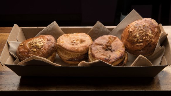 Assorted party pies.