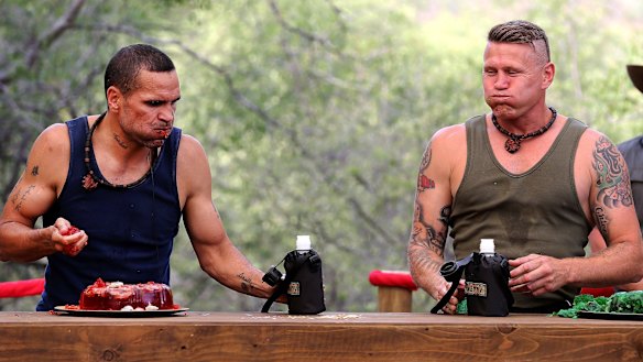 Anthony Mundine with Danny Green on I'm a Celebrity... Get me out of Here.