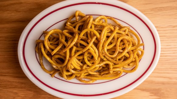 Umami e pepe noodles is destined for cult-dish status.