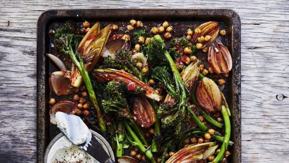 Warm zaatar roasted broccolini and witlof salad. 