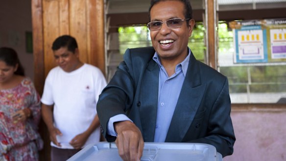 Taur Matan Ruak casts his vote in presidential elections in Dili, East Timor, in 2012. 