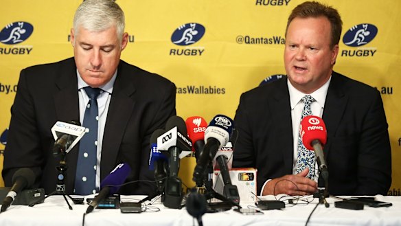 Tough decisions: Cameron Clyne (left) with Bill Pulver.