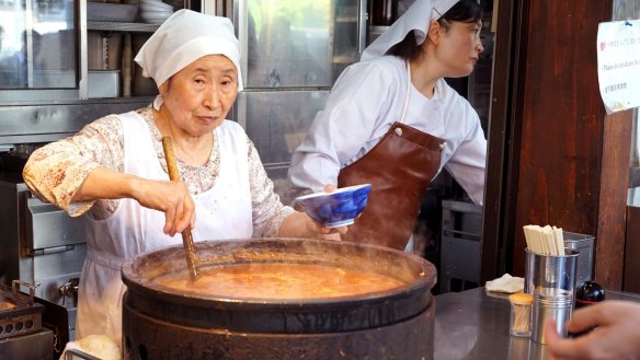 Stir it up: Kitsuneya Tsukiji serves a rich offal stew.