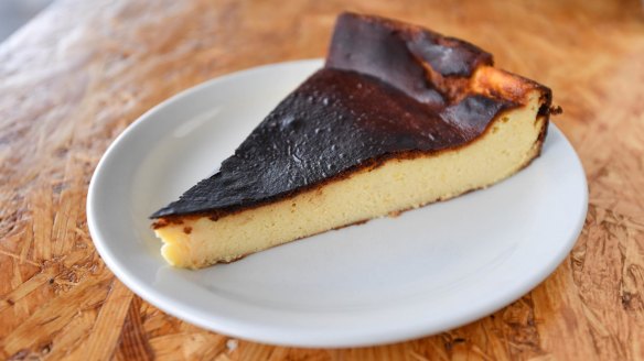 Basque-style baked cheesecake.