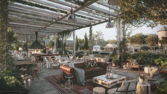 Artist impression of the new masterplan proposed for accommodation and dining at Burnham Beeches in Melbourne's east.