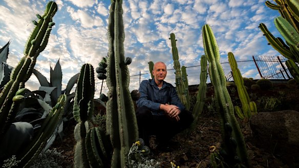 Dan Torre in the cacti garden at the Royal Botanic Gardens.