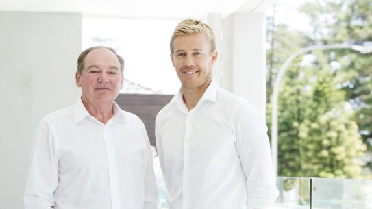 SurfStitch chairman Howard McDonald and former chief executive Justin Cameron in happier times.