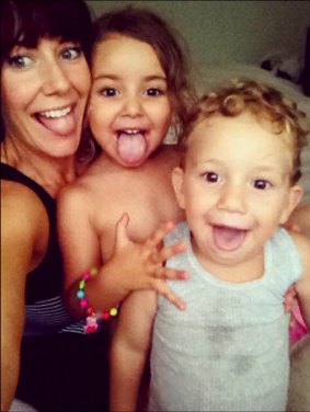 Sally Faulker with her children, Lahela and Noah.