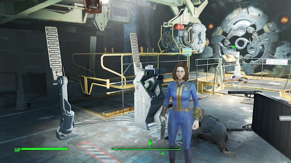 My character Lana, immediately before leaving Vault 111 and entering the wasteland for the first time.