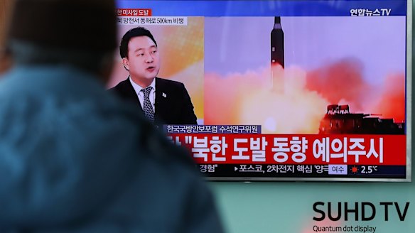 President Donald Trump called a late-night press conference to comment on the latest North Korean ballistic missile test having earlier ignored press questions about it.