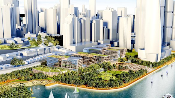 Artist's impression of medium-density plans for Barangaroo Central as at 2013.