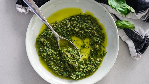 Chimichurri meets tapenade meets salsa verde.