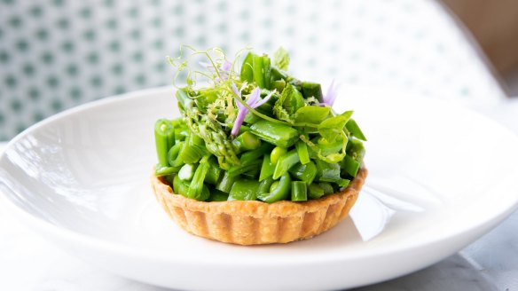 Tartlette of summer greens and fromage blanc. 