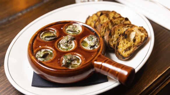 Snails served at Bar Margaux.