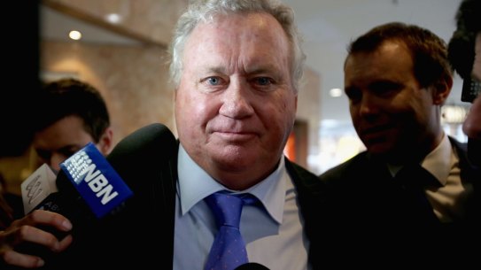 Former Newcastle mayor Jeff McCloy outside the ICAC in 2014.