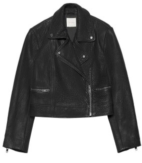 Gorman black leather jacket, $549.