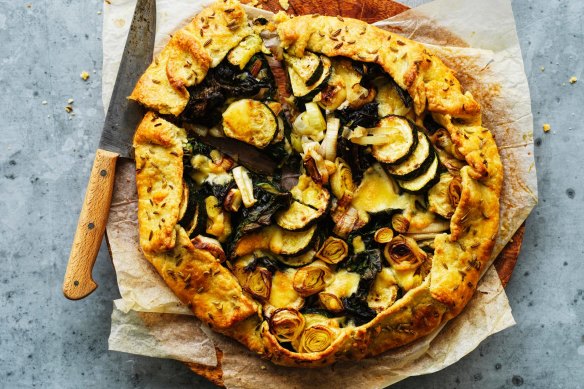 Cheese and greens galette.