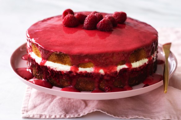 Helen Goh's raspberry bitters sponge cake - baking perfection. 