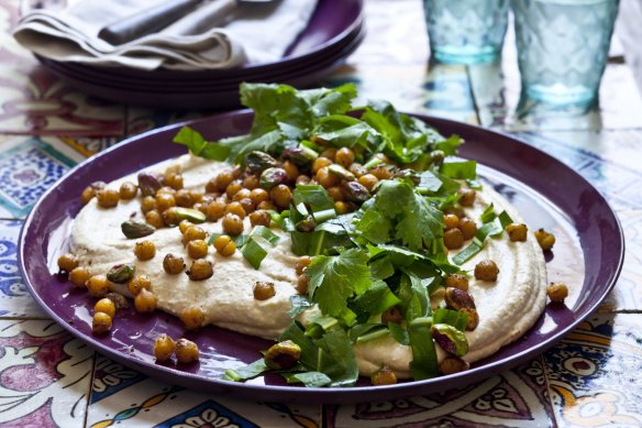 Hummus. Karen Martini MY TUNISIA recipes for Epicure and Good Food. Photographed by Marina Oliphant. Styling by Andrea Geisler. Photographed April 13, 2013.