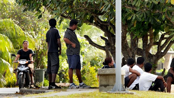 A file picture of asylum seekers on Nauru.