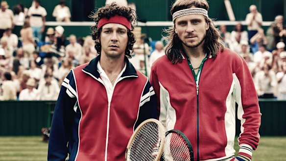 Shia LaBeouf as John McEnroe and Sverrir Gudnason as Bjorn Borg.