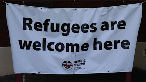 A sign at the Wesley Uniting church in East Maitland.