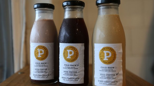 Panivore's house-made iced chocolate, coffee and cold brew.