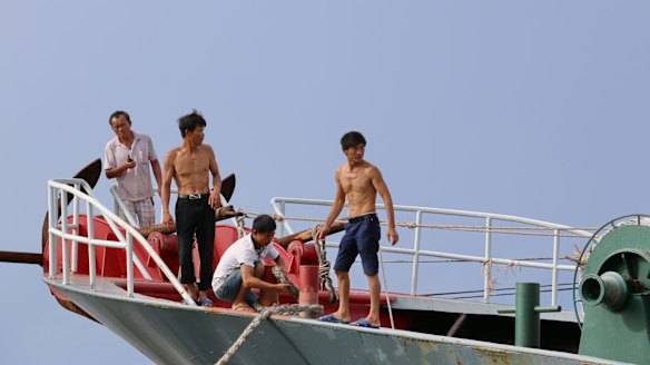 Fishermen in Tanmen, where some are trained to act as militia upholding Beijing's "sovereignty" in the South China Sea.