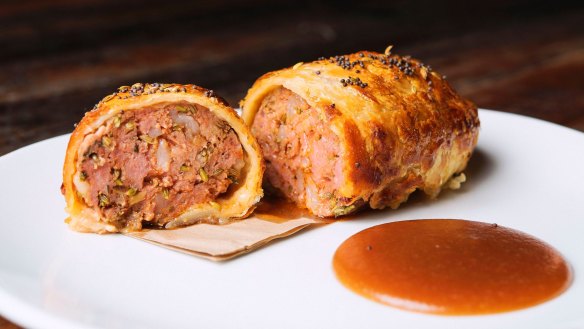 Fassnidge's signature suckling pig sausage roll at the Banksia Hotel.