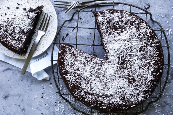 Helen Goh's lamington-inspired chocolate cake.