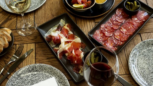 Serrano jamon and salami from La Boqueria in Sydney 