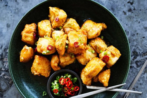 American-Chinese orange chicken.