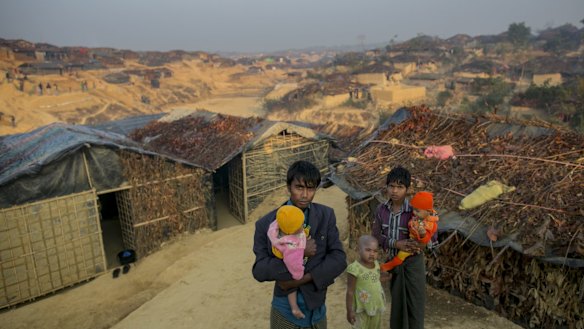 Refugees are seen in Kutapalong Rohingya refugee camp in Cox's Bazar, Bangladesh. 