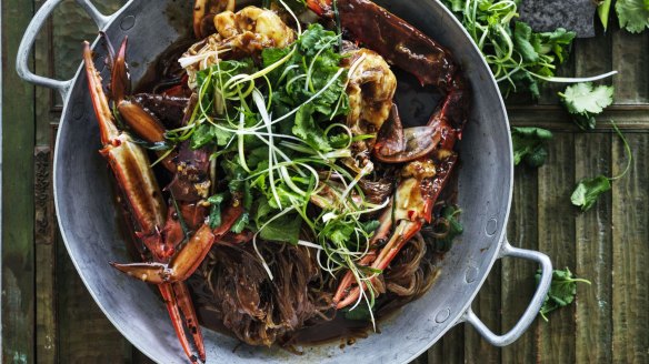 Blue Swimmer crab with glass noodles
