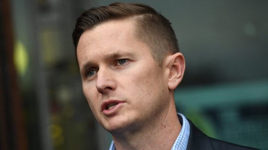 AWU national secretary Daniel Walton speaks to the media following the raids on Tuesday.