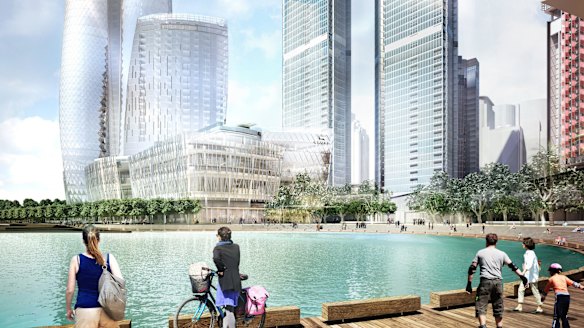Artist's impression of Crown Resorts' proposed $2 billion casino at Sydney's Barangaroo precinct.