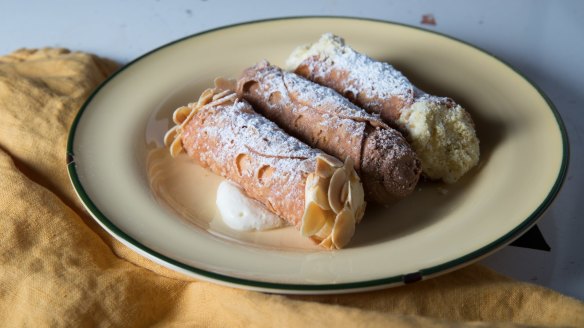 Cannoli three ways: Vanilla, mocha and ricotta.