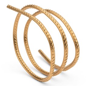 Ai Weiwei's bracelets are made from gold and resemble rebar.