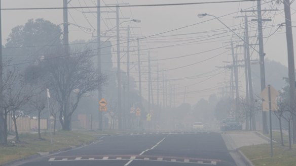Smoke is blanketing the area around the recycling centre.