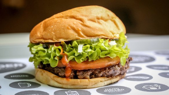 The Classic burger from Neil Perry's The Burger Project. 